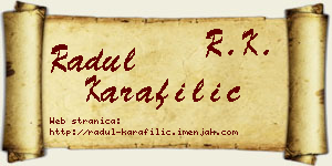 Radul Karafilić vizit kartica